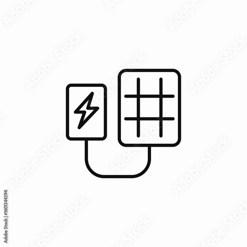 solar panel system icon sign vector