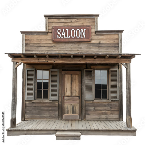 Old West Saloon: Rustic Wooden Building Facade - Western Frontier Architecture
