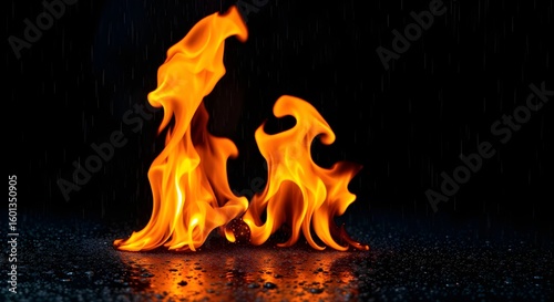 Fire Elements and Overlays – Glowing Flames on Black