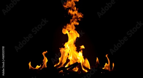 Fire Elements and Overlays – Glowing Flames on Black