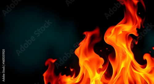 Fire Elements and Overlays – Glowing Flames on Black