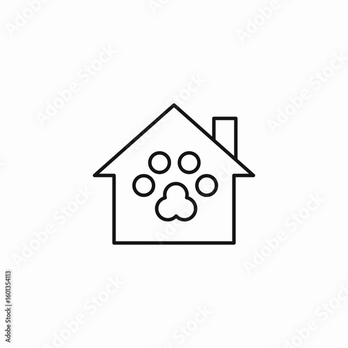 pet friendly house icon sign vector
