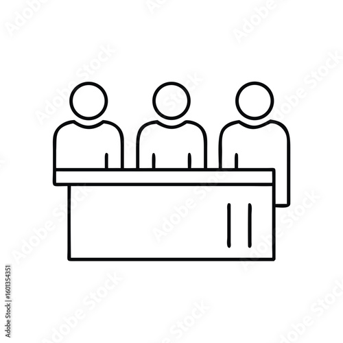 Queue of people at a counter waiting for service