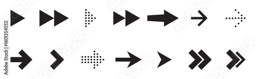 Free Download Set of various black arrow icons. Vector illustration - GFXLoad