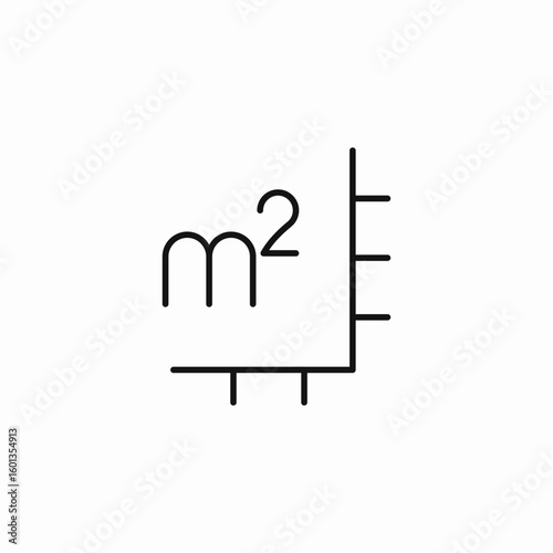 square meter measurement icon sign vector