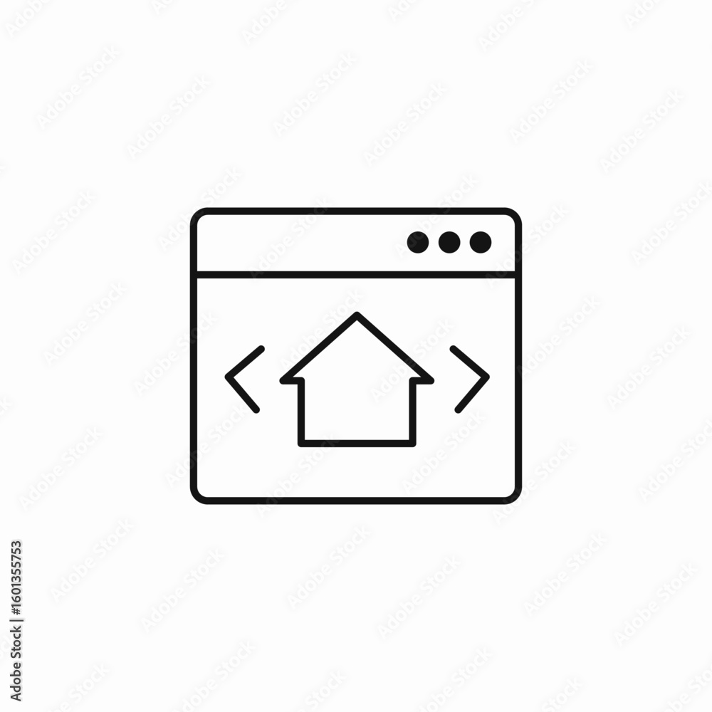 Obraz premium website house display icon sign vector