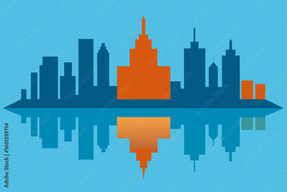 Obraz premium city skyline vector illustration