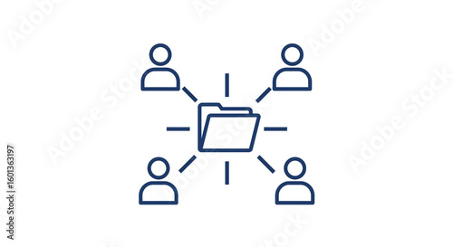 Linear icon representing collaborative file sharing among users