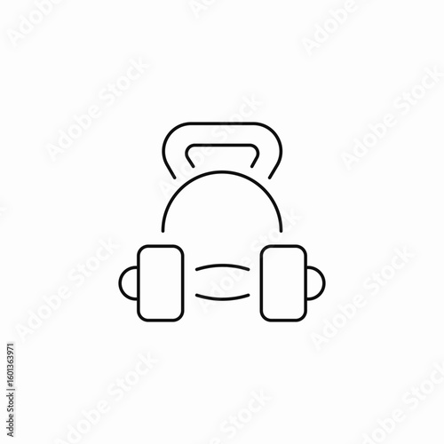 kettlebell dumbbell fitness icon sign vector