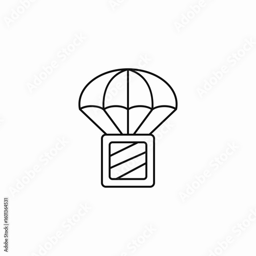 parachute delivery box icon sign vector