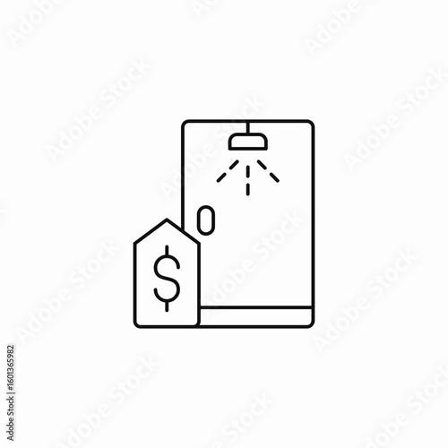 shower price cost icon sign vector