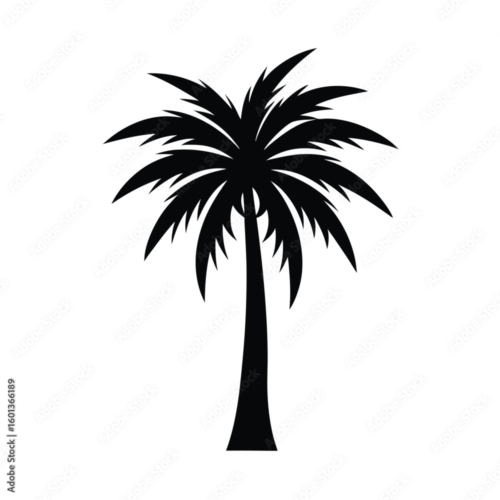 Obraz premium Palm tree silhouette icon