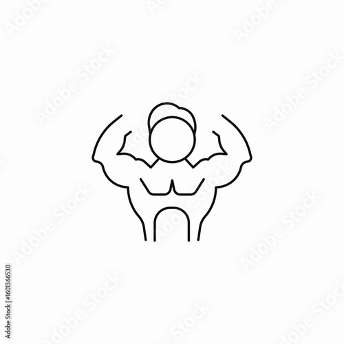 strong muscular person icon sign vector