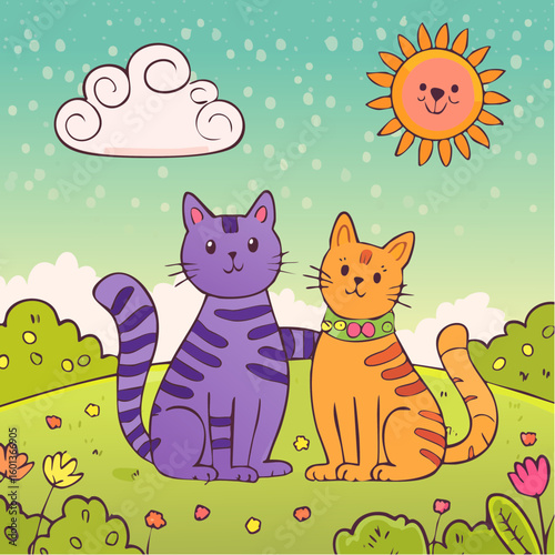 cat and butterfly