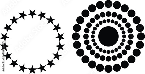 Circular and Starburst Frame Design Elements Vector Graphics for Design Projects