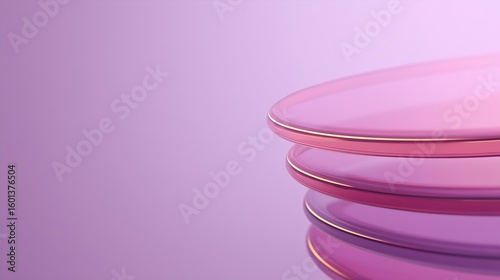 Pink  round glass plate background