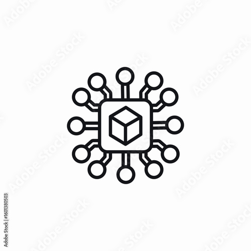 dimensional system icon sign vector