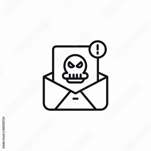 maleware message warning icon sign vector