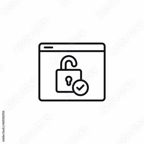 page unlock success icon sign vector
