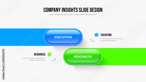 Financial Launch Two Step Infographic Slideshow Template. Product Campaign Frame Design Vector Illustration. Advertising Growth 2 Option Diagram Presentation Layout.