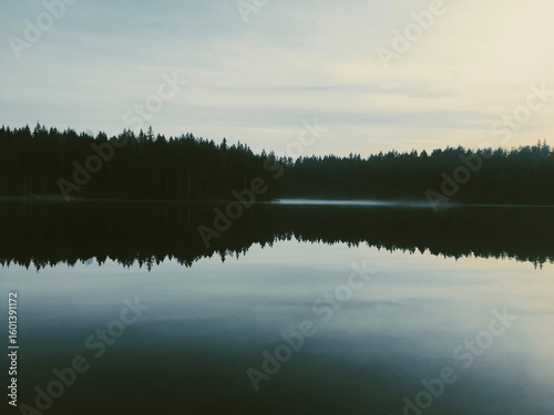 lake in the morning