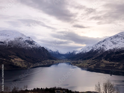 fjord and mountains