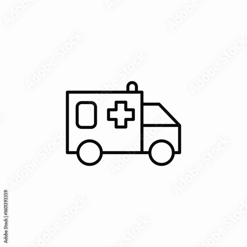emergency ambulance icon sign vector