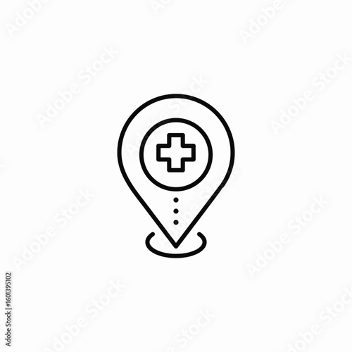 medical location icon sign vector