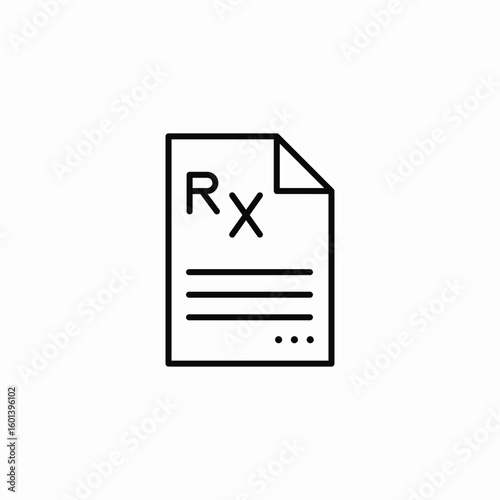 prescription document file icon sign vector
