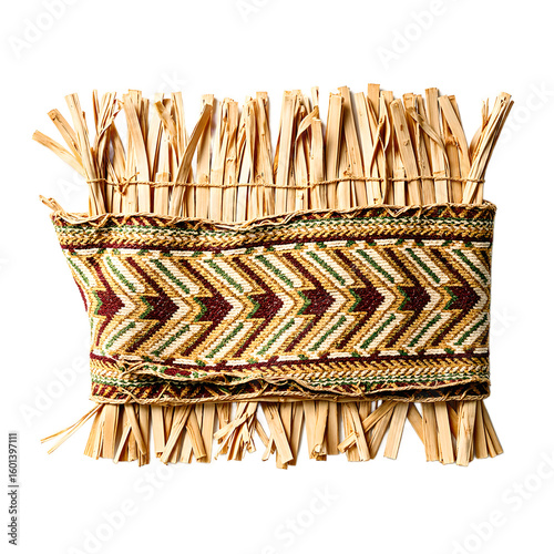 Tongan taovala mat wrap with tapa cloth top showcasing traditional Polynesian handicraft and cultural heritage