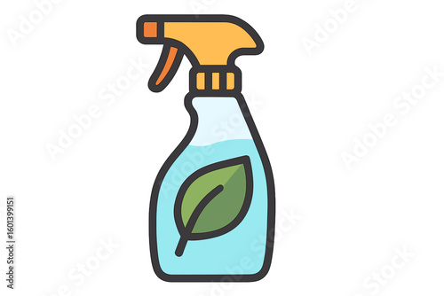 Icon of eco cleaning products in flat design style with long shadow and color