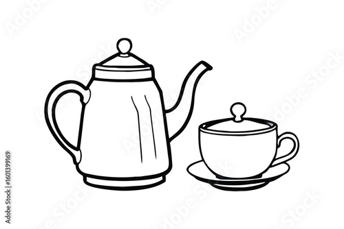 Teacup And Kettle Sketch