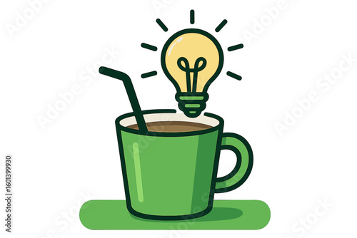 Vector illustration of a handmade bring your cup banner, a trendy poster template for advertising an eco-friendly cafe with a zero waste concept