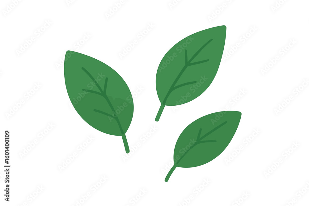 Fototapeta premium Green eco icon, nature plant, recycle organic symbol, ecology label, leaf circle, environment emblem, zero waste, biodegradable recyclable plastic free package concept, sprout herb illustration