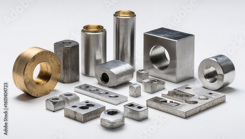 Assorted Steel, Brass, and Stainless Steel Fittings Collection – Industrial Hardware Isolated on White Background