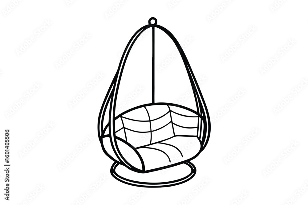 Fototapeta premium Indoor Hanging Chair Sketch