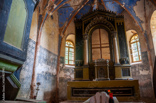 Abandoned Old  Historic Ruined Decaying  Stone Church 