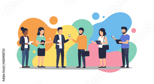Diverse team of professionals collaborating, ideal for websites and presentations on teamwork and collaboration.