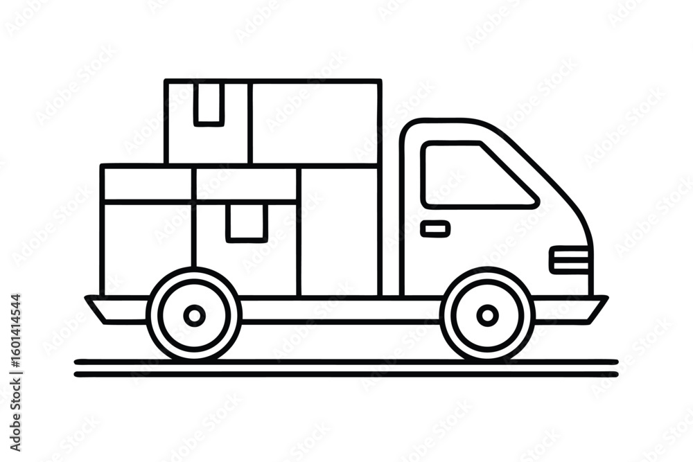 Fototapeta premium Logistics And Delivery Line Icon