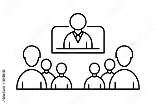 Virtual Business Conference Line Icon No Text