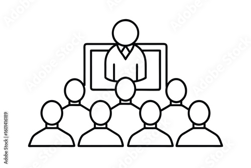 Virtual Business Conference Line Icon No Text