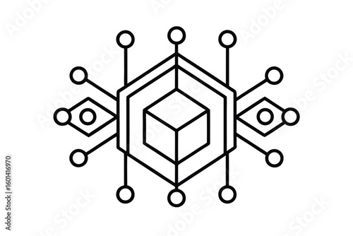 Blockchain Line Icon