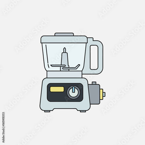 A simple illustration of a food processor or blender on a plain background.
