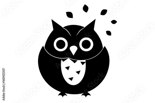 owl on white background