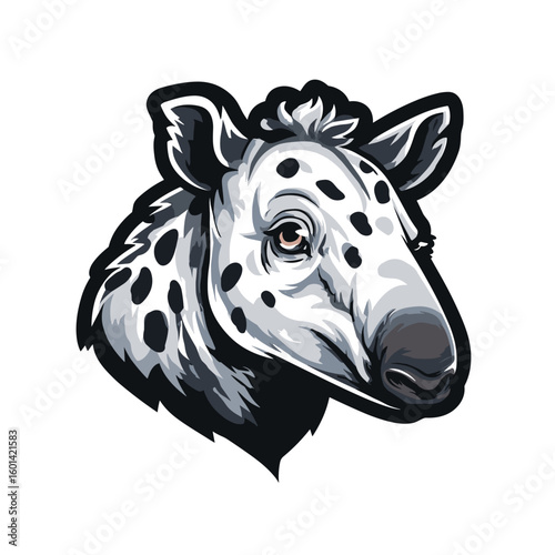 Unique illustration featuring a spotted zebra-like creature with a blend of characteristics in a creative design
