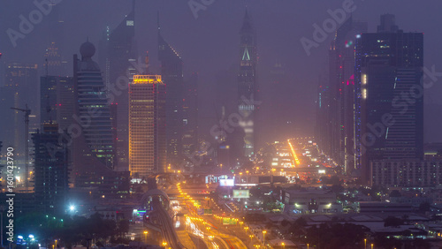 Wallpaper Mural Dubai cityscape during sand storm day to night timelapse Torontodigital.ca