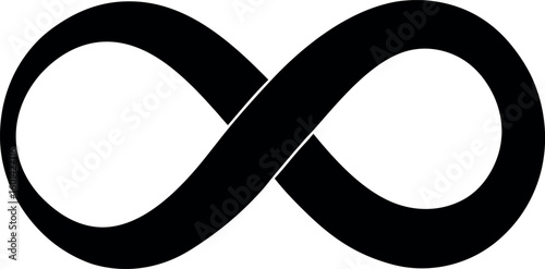 Minimalist Black Infinity Symbol Isolated on White Background