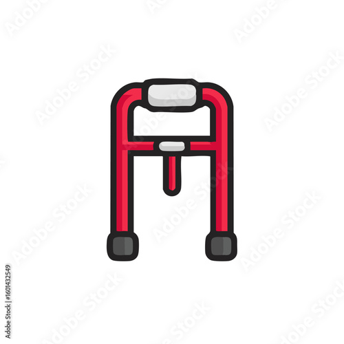 Medical walker mobility aid equipment illustration