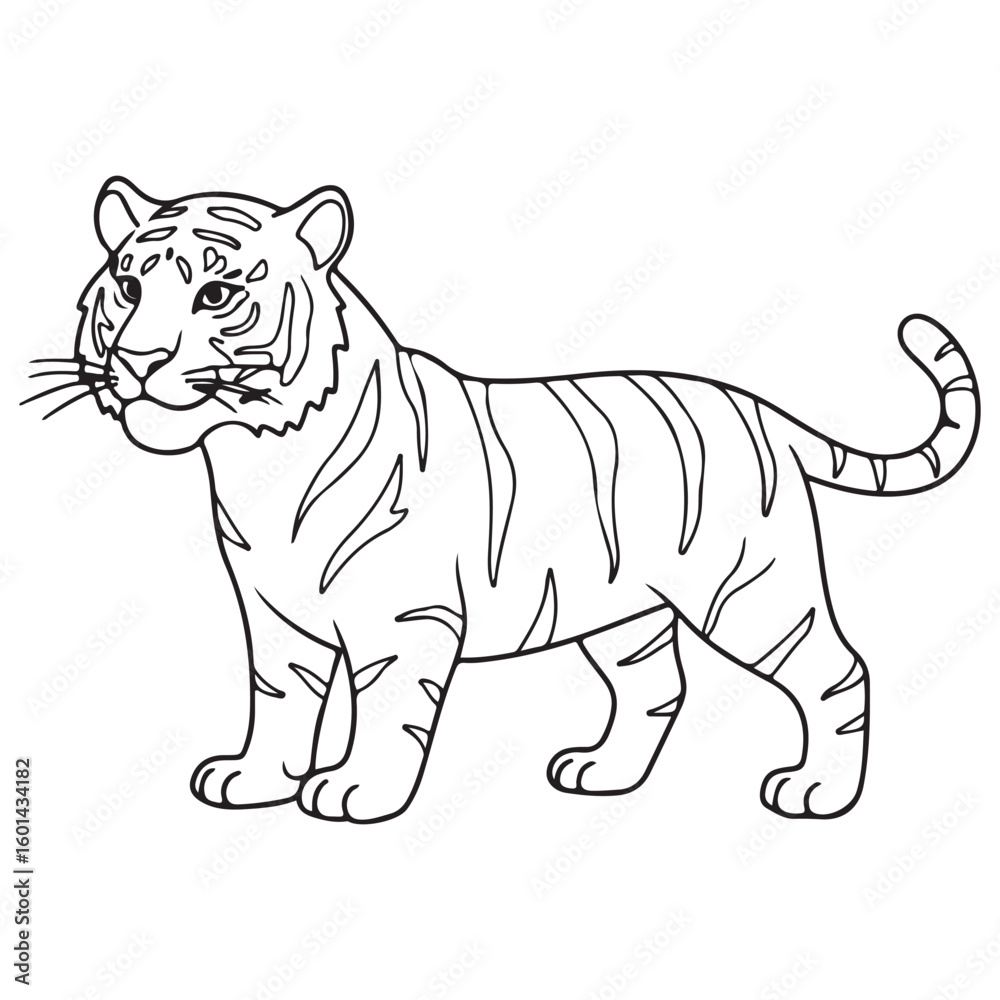 Obraz premium vector illustration of cartoon tiger