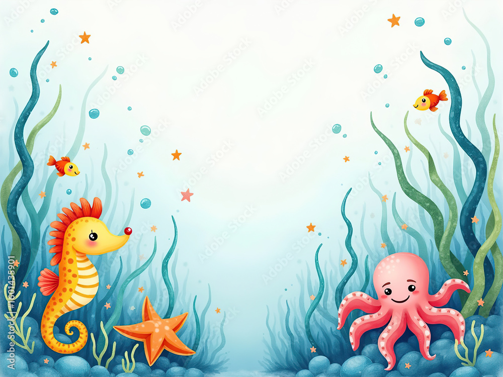 Obraz premium octopus and fish